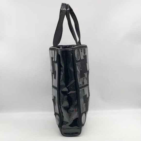 Tory Burch Black Canvas & Patent Leather Large Tote Bag - Picture 4 of 10